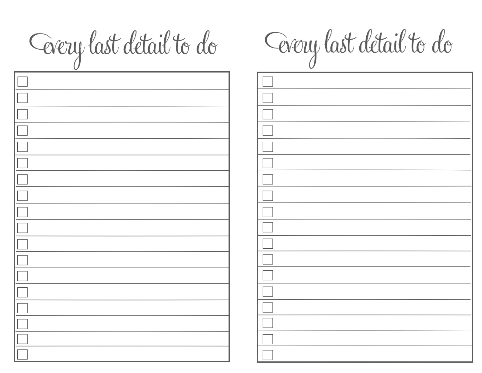 Friday Freebie: To Do List Printable | Every Last Detail