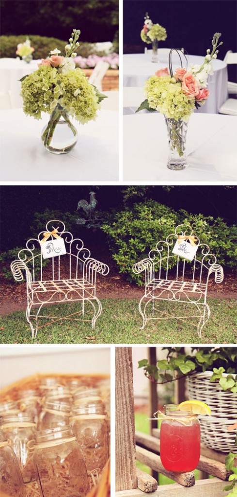 4--backyard-wedding-montage,-mason-jars A Southern Backyard Wedding via TheELD.com