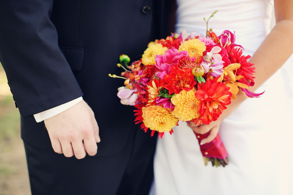 Bright, Modern Pink & Orange Wedding: Part 1 via TheELD.com