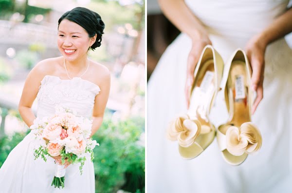 Arizona Peach & Gray Garden Wedding via TheELD.com