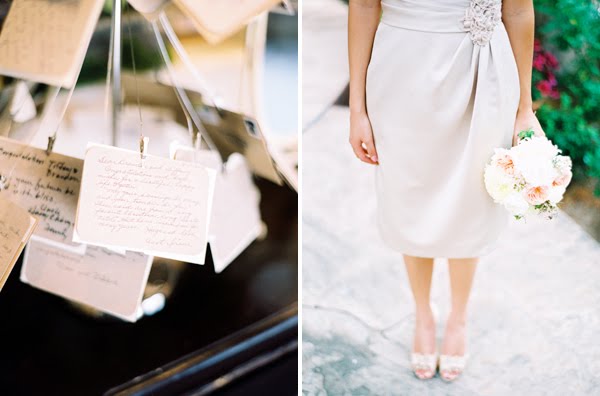 Arizona Peach & Gray Garden Wedding via TheELD.com
