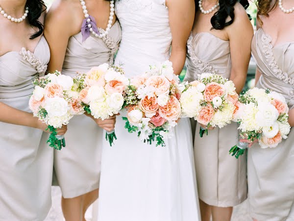 Arizona Peach & Gray Garden Wedding via TheELD.com