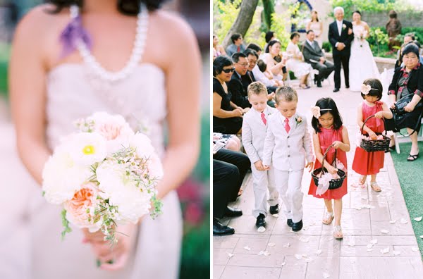 Arizona Peach & Gray Garden Wedding via TheELD.com