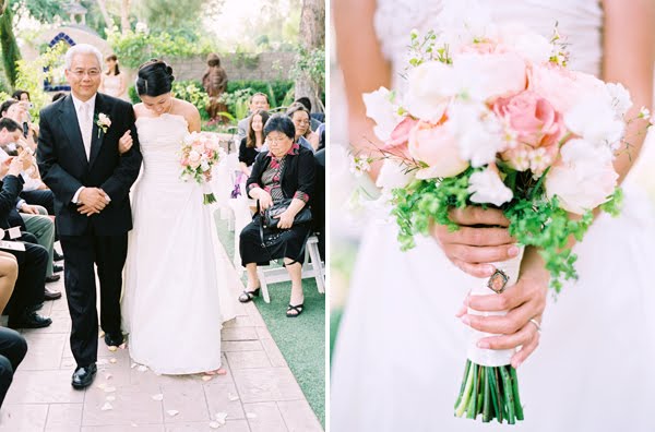 Arizona Peach & Gray Garden Wedding via TheELD.com
