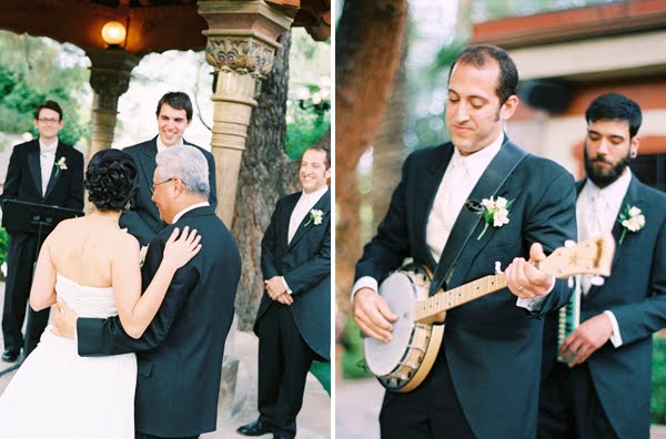 Arizona Peach & Gray Garden Wedding via TheELD.com