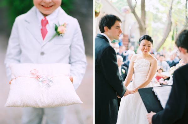 Arizona Peach & Gray Garden Wedding via TheELD.com