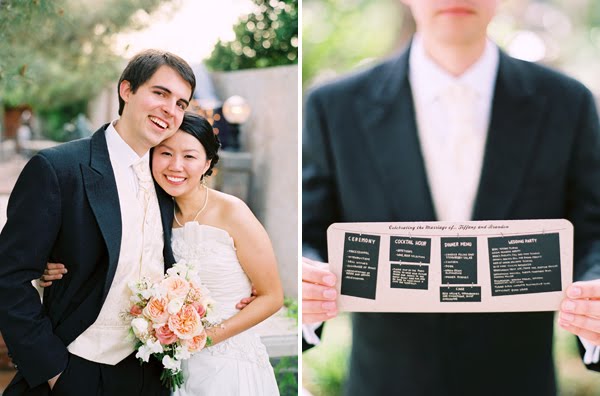 Arizona Peach & Gray Garden Wedding via TheELD.com