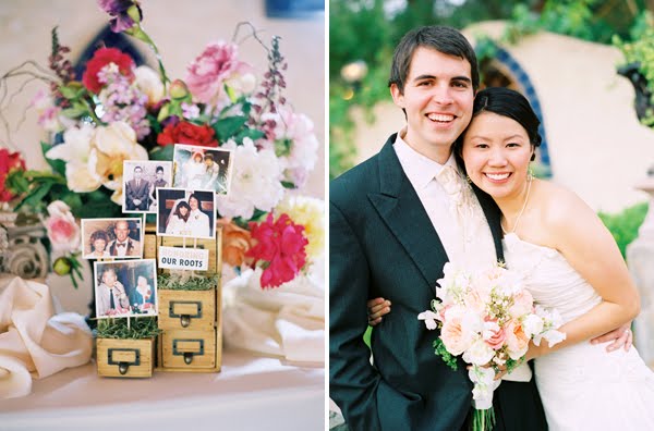 Arizona Peach & Gray Garden Wedding via TheELD.com