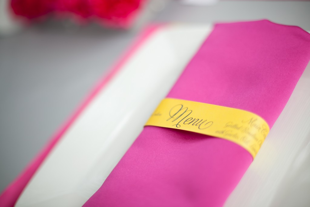Pink, Yellow, & Gray Modern Ribbon Inspiration Shoot via TheELD.com