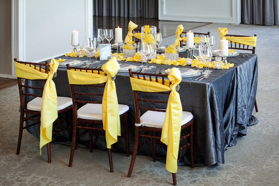 Modern Yellow & Slate Wedding Inspiration via TheELD.com