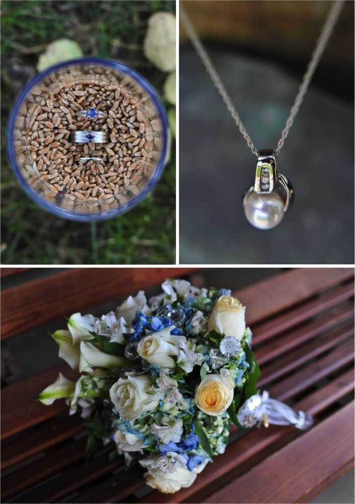 Blue and Gold Outdoor Wyoming Wedding via TheELD.com
