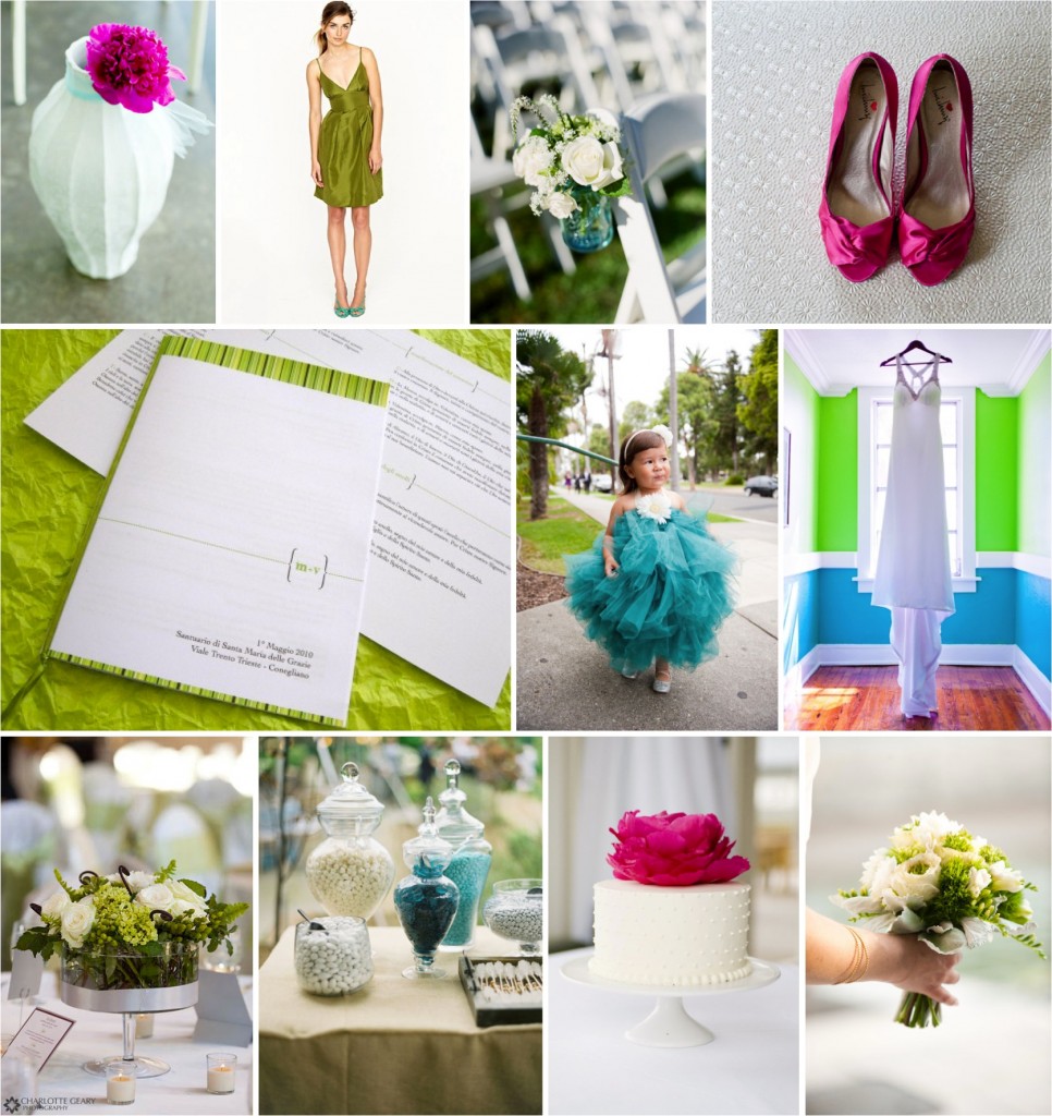 Inspiration Board: Surf Blue, Apple, Hot Pink and White via TheELD.com