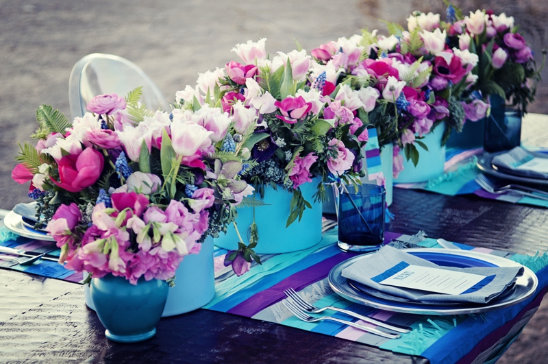 Wedding Detail Inspiration: Modern Cobalt Blue & Plum via TheELD.com