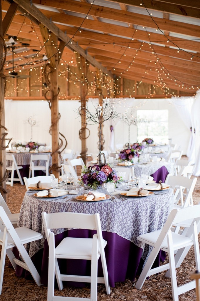 Purple Rustic Chic Wedding via TheELD.com
