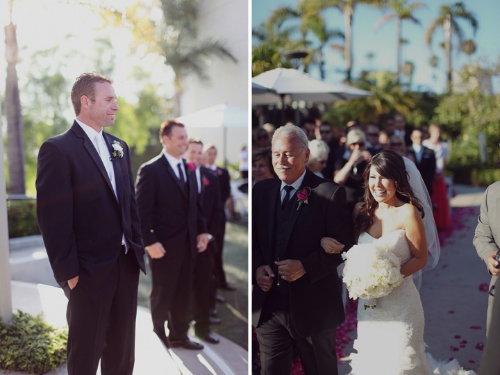 Modern Elegant Pink & Black California Wedding  via TheELD.com