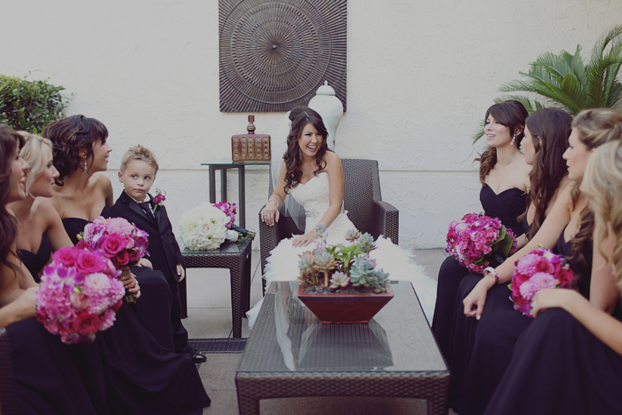 Modern Elegant Pink & Black California Wedding  via TheELD.com